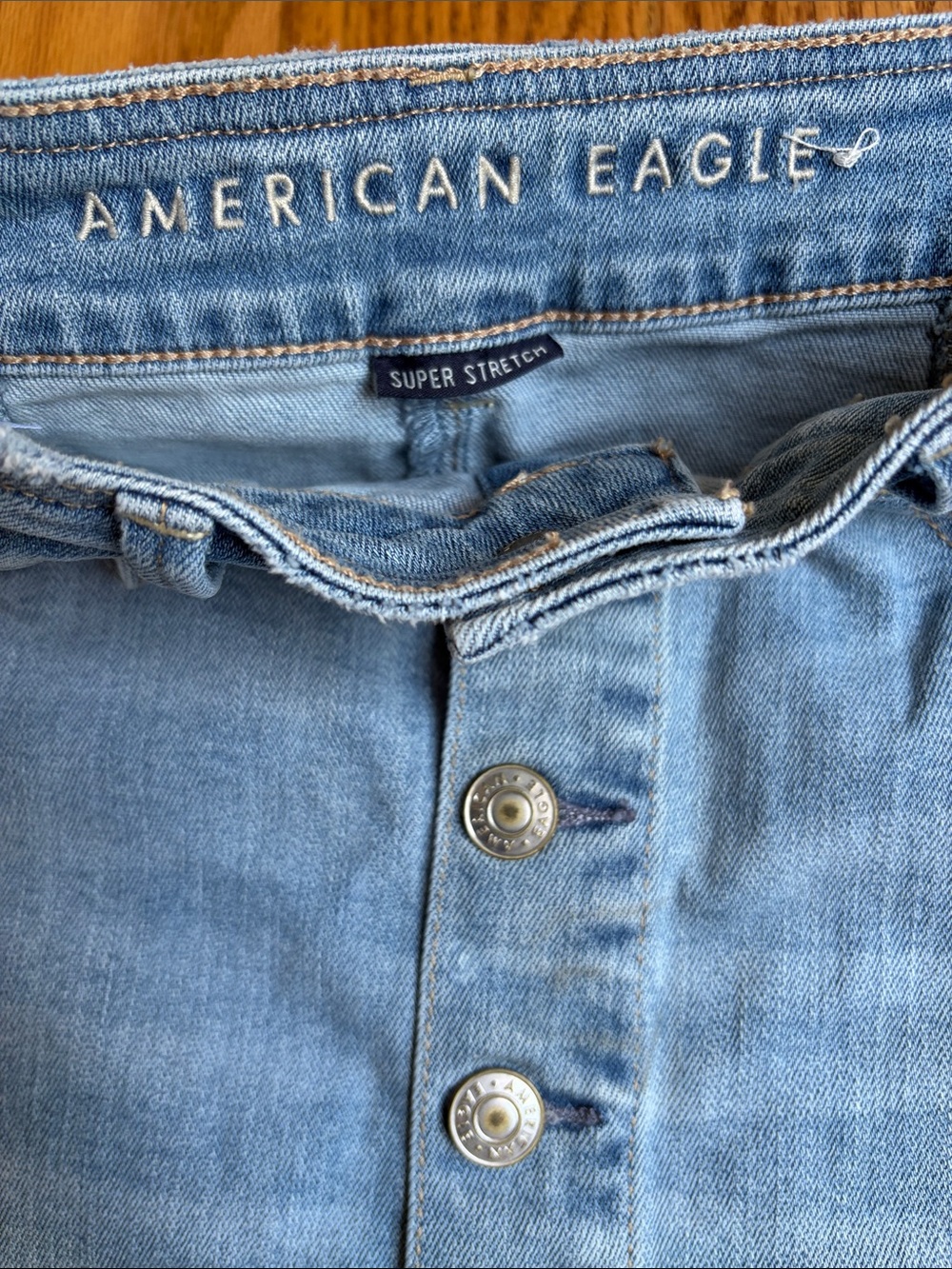American Eagle Outfitters Light Blue Button-Front Denim Mini Skirt - Picture 4 of 9